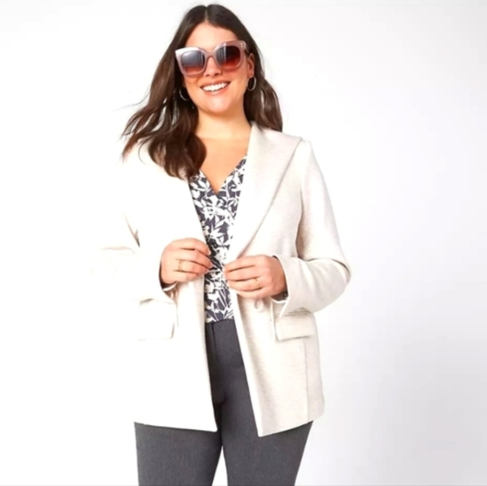 Lane Bryant Cream Journey Knit Hooded Jacket in Oatmeal 22 Petite NEW - Picture 3 of 8